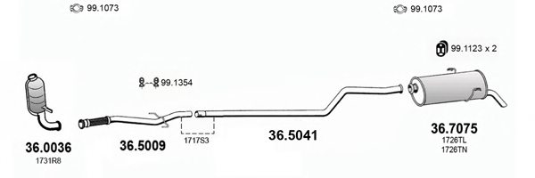ASSO ART2974 Exhaust System